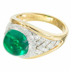 Colombian 5.15 Carat Emerald Diamond Gold Platinum Ring, GIA Certified 7