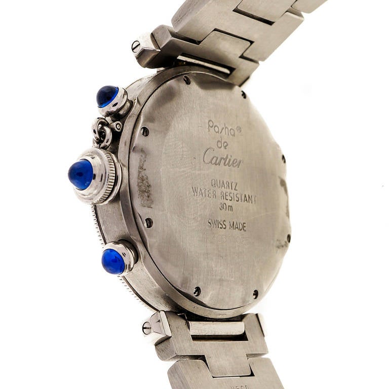 Cartier Stainless Steel Pasha Chronograph Wristwatch In Good Condition In Stamford, CT