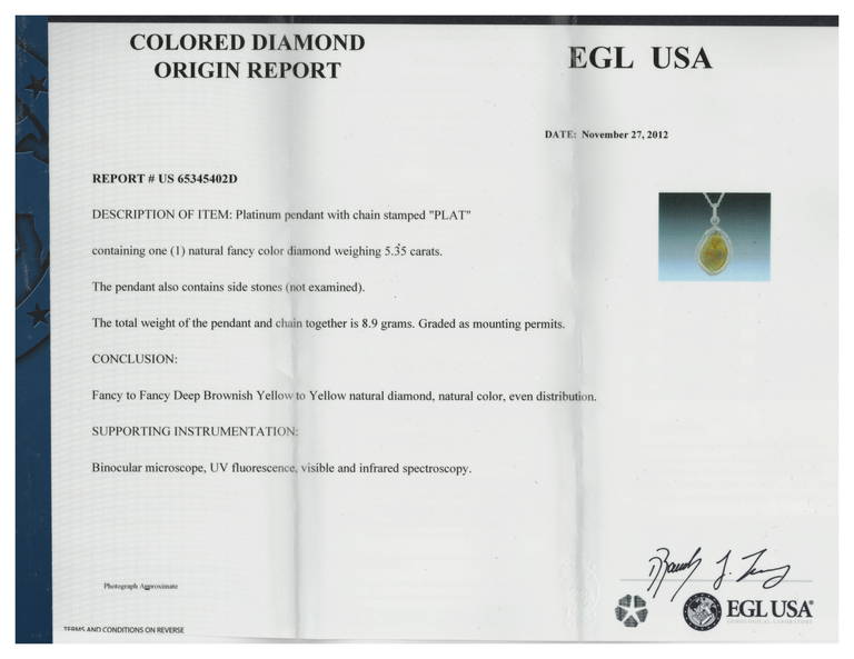 Fancy Yellow Diamond Crystal Platinum Pave Pendant 1