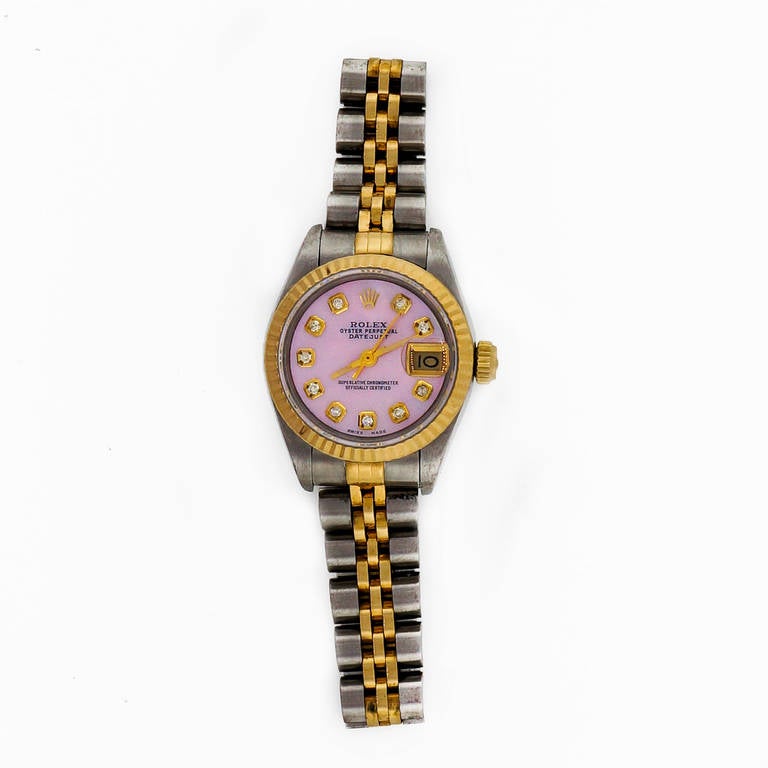Rolex Lady's Steel and Yellow Gold Datejust Wristwatch Ref 69173 circa 1993