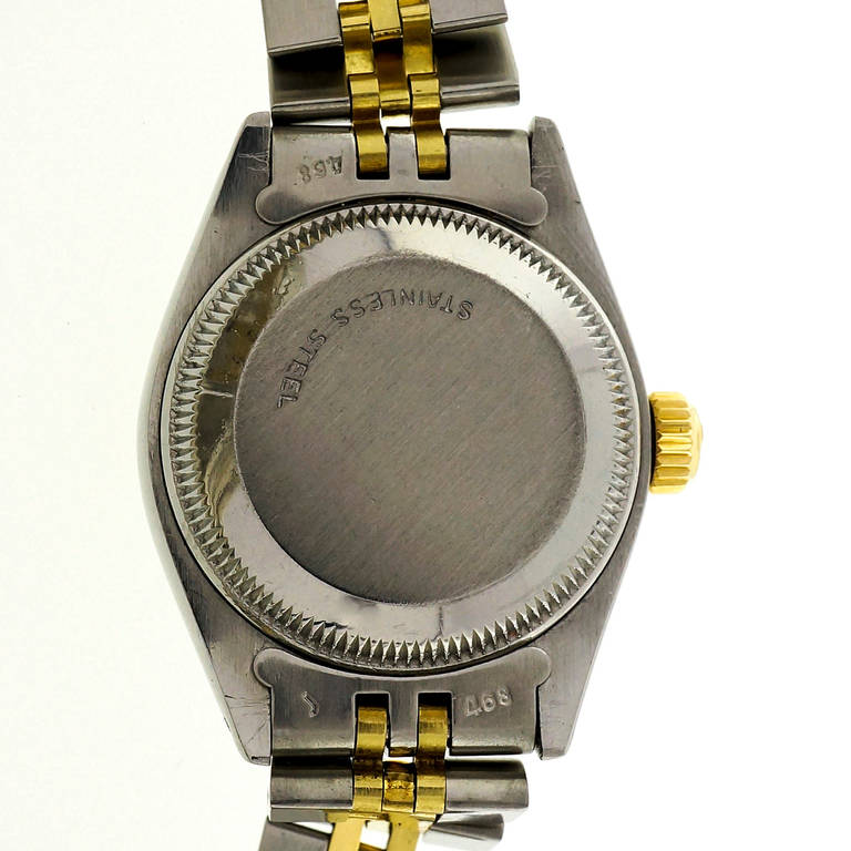 Women's Rolex Lady's Stainless Steel and Gold Datejust Watch With Custom-Colored Dial