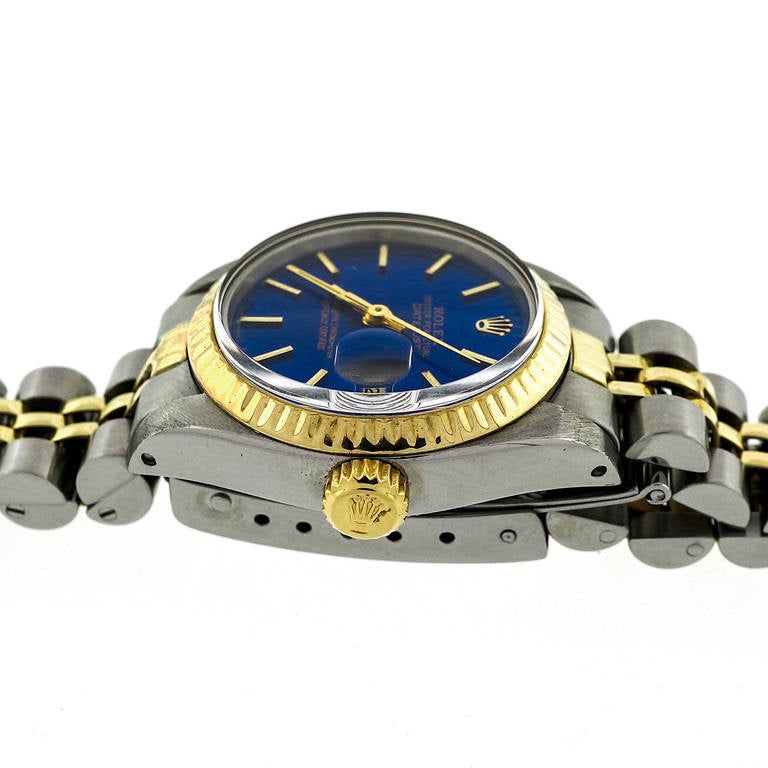 Rolex Lady's Stainless Steel and Gold Datejust Watch With Custom-Colored Dial 1