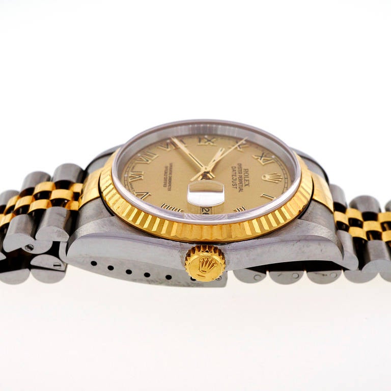 Rolex Stainless Steel and Yellow Gold Datejust Wristwatch Ref 16233 1