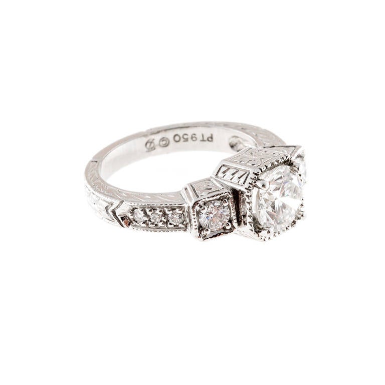 Diamond Platinum Ring For Sale at 1stdibs