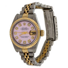 Vintage Rolex Lady's Steel and Yellow Gold Datejust Wristwatch Ref 69173 circa 1993