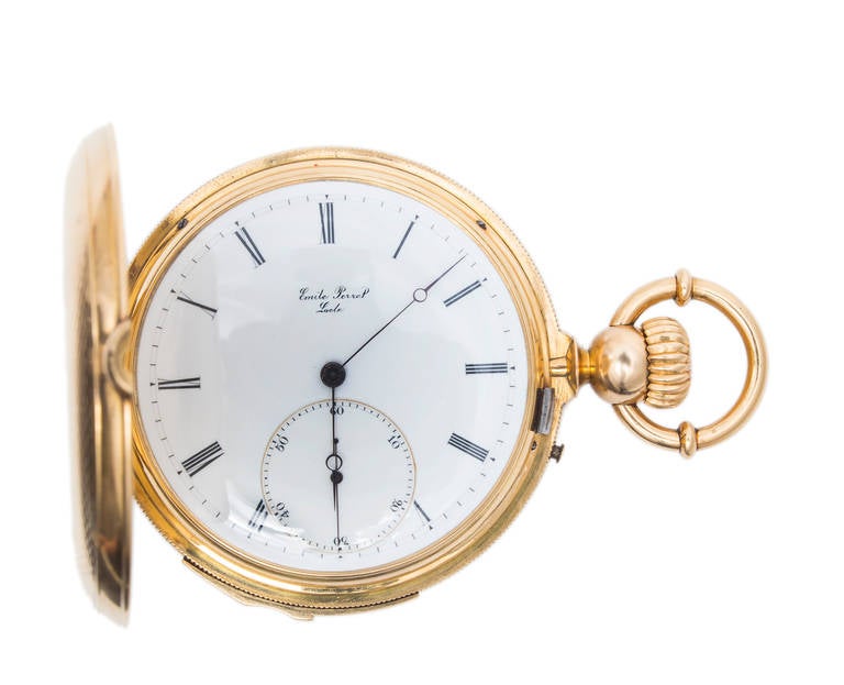 Gold-Taschenuhr mit Minutenrepetition von A & S Railroad, J.H. präsentiert an J.H. Ramsey, 1865 im Angebot 4