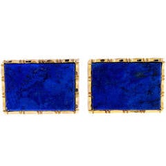Natural lapis Gold Cuff Links