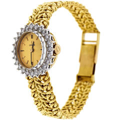 Omega Lady's Yellow Gold and Diamond Bracelet Watch 1