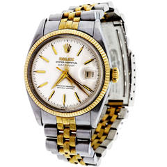 Rolex Stainless Steel and Yellow Gold Datejust Wristwatch Ref 6605 4