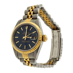 Rolex Lady's Stainless Steel and Yellow Gold Datejust Wristwatch Ref 79173