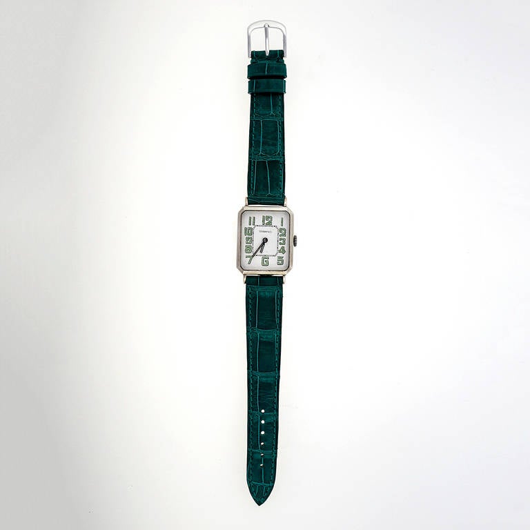 Tiffany & Co Silver Octagonal Hinged Wristwatch