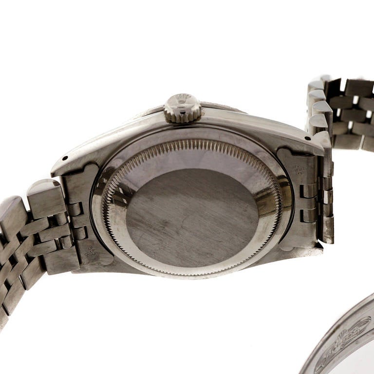 Men's Rolex Stainless Steel White Gold Datejust Wristwatch Ref 16220