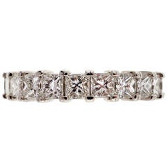 Peter Suchy Princess Cut Diamond Platinum Wedding Band Ring 6