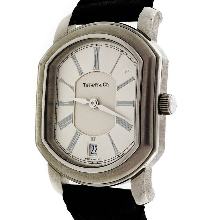 Modern Tiffany & Co Stainless Steel Mark Coupe Resonator Wristwatch with Date
