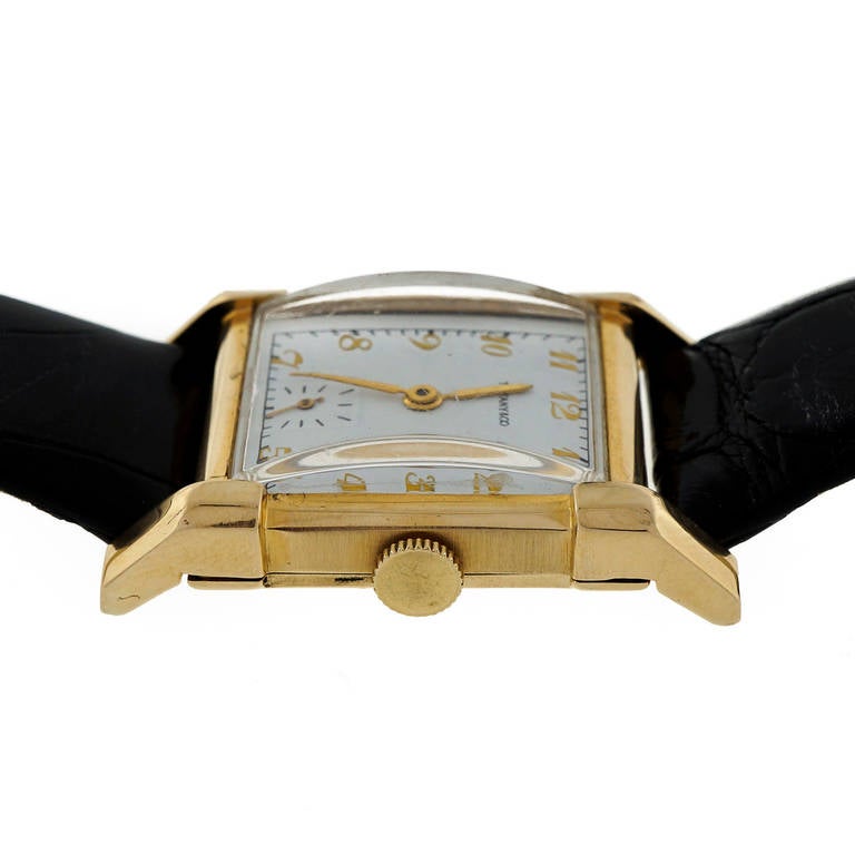 Longines Tiffany and Co. Yellow Gold Rectangular Wristwatch at 1stDibs ...
