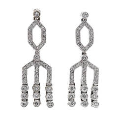 Diamond White Gold Dangle Earrings 6