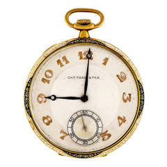 CH. F. Tissot Yellow Gold Pocket Watch circa 1930s 9