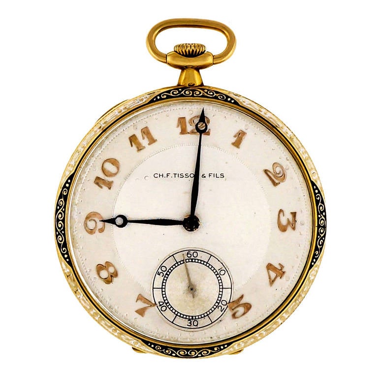 CH. F. Orologio da tasca in oro giallo Tissot 1930 circa