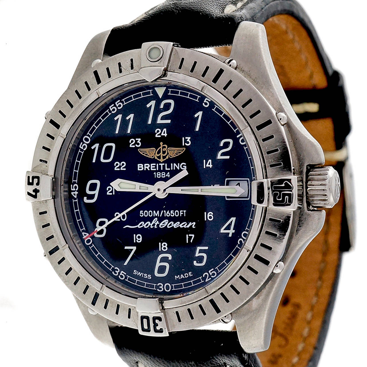 Breitling Edelstahl Colt Ocean Armbanduhr im Zustand „Gut“ in Stamford, CT
