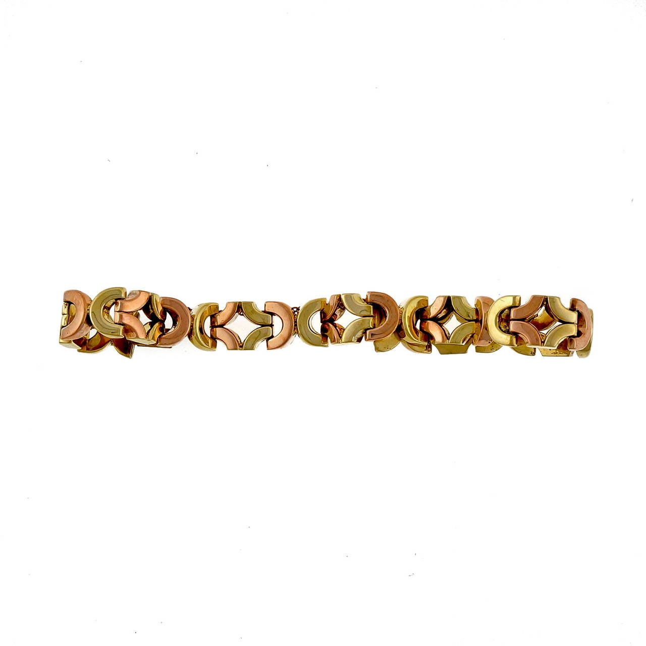 Retro Art Deco Gold Hinged Link Bracelet