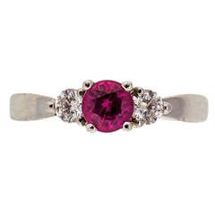 Purple Pink Sapphire Diamond White Gold Ring 3