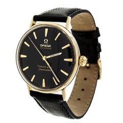 Retro Omega Yellow Gold Seamaster Wristwatch Retailed by Tiffany & Co circa 1960s