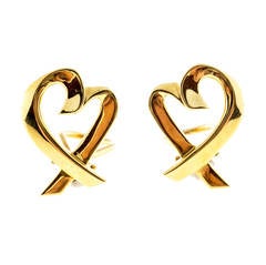 Tiffany & Co. Paloma Picasso Yellow Gold Heart Earrings