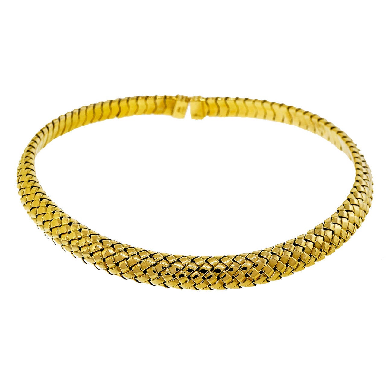 Tiffany and Co. Yellow Gold Mesh Collar Necklace For Sale at 1stdibs