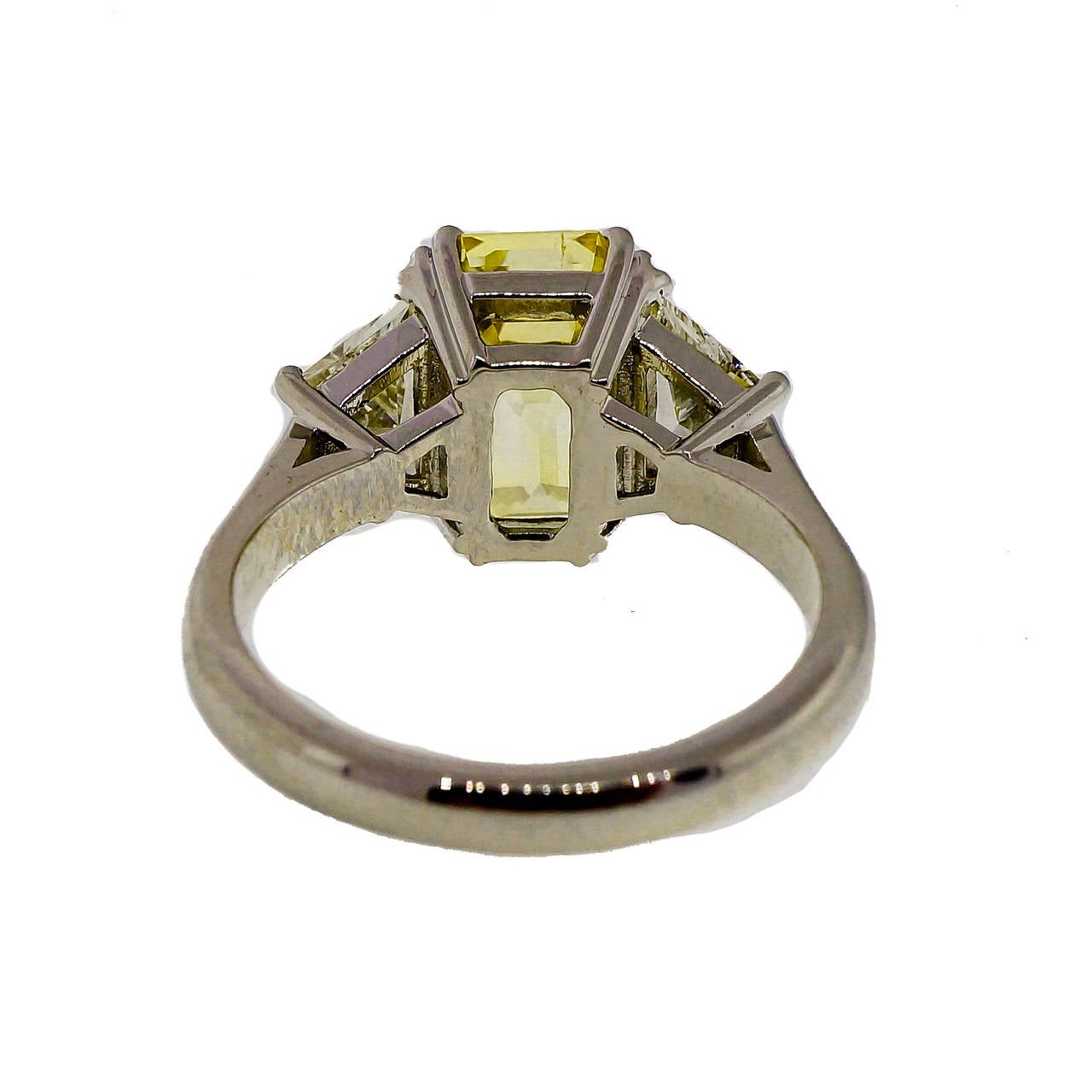 yellow sapphire emerald cut ring