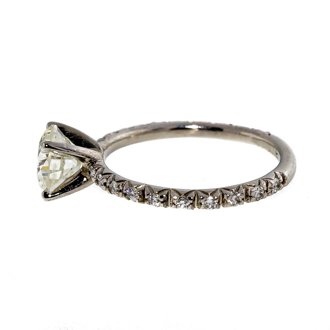Diamond Platinum Engagement Ring For Sale at 1stdibs
