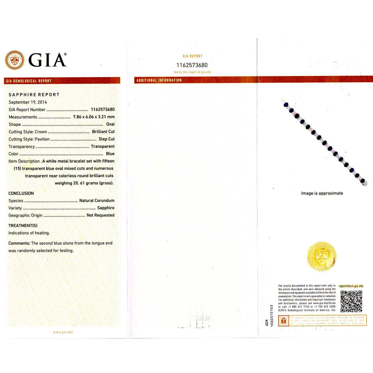 Taille ovale GIA Certified 28.95 Carat Cornflower Oval Sapphire Diamond White Gold Bracelet