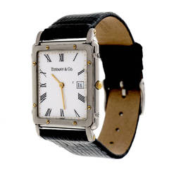 Tiffany & Co Stanless Steel Rectangular Wristwatch