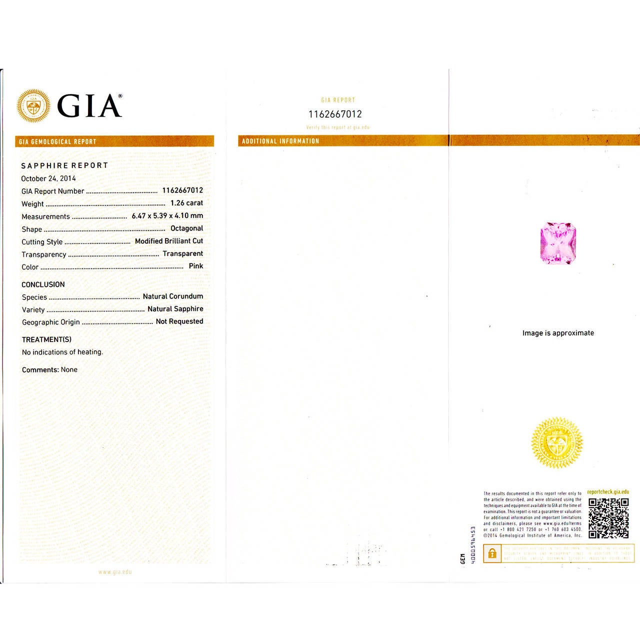 Women's GIA Certified 1.26 Carat Natural Pink Sapphire Diamond Platinum Engagement Ring