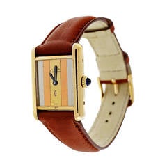 Montre-bracelet Must de Cartier Tank en argent doré pour femme