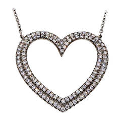 Tiffany 
Co. Diamond Platinum Heart Pendant Necklace