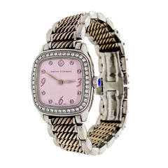 David Yurman Ladies Stainless Steel Diamond Sapphire Thoroughbred Wristwatch