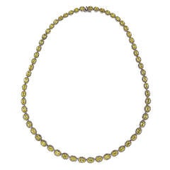 Natural Yellow Diamond White Gold Necklace