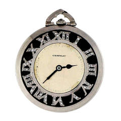 C.H. Meylan Platinum, Diamond and Enamel Pocket Watch 4