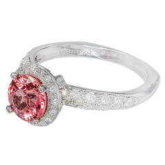 Krementz Pink Sapphire Diamond Gold Ring 12