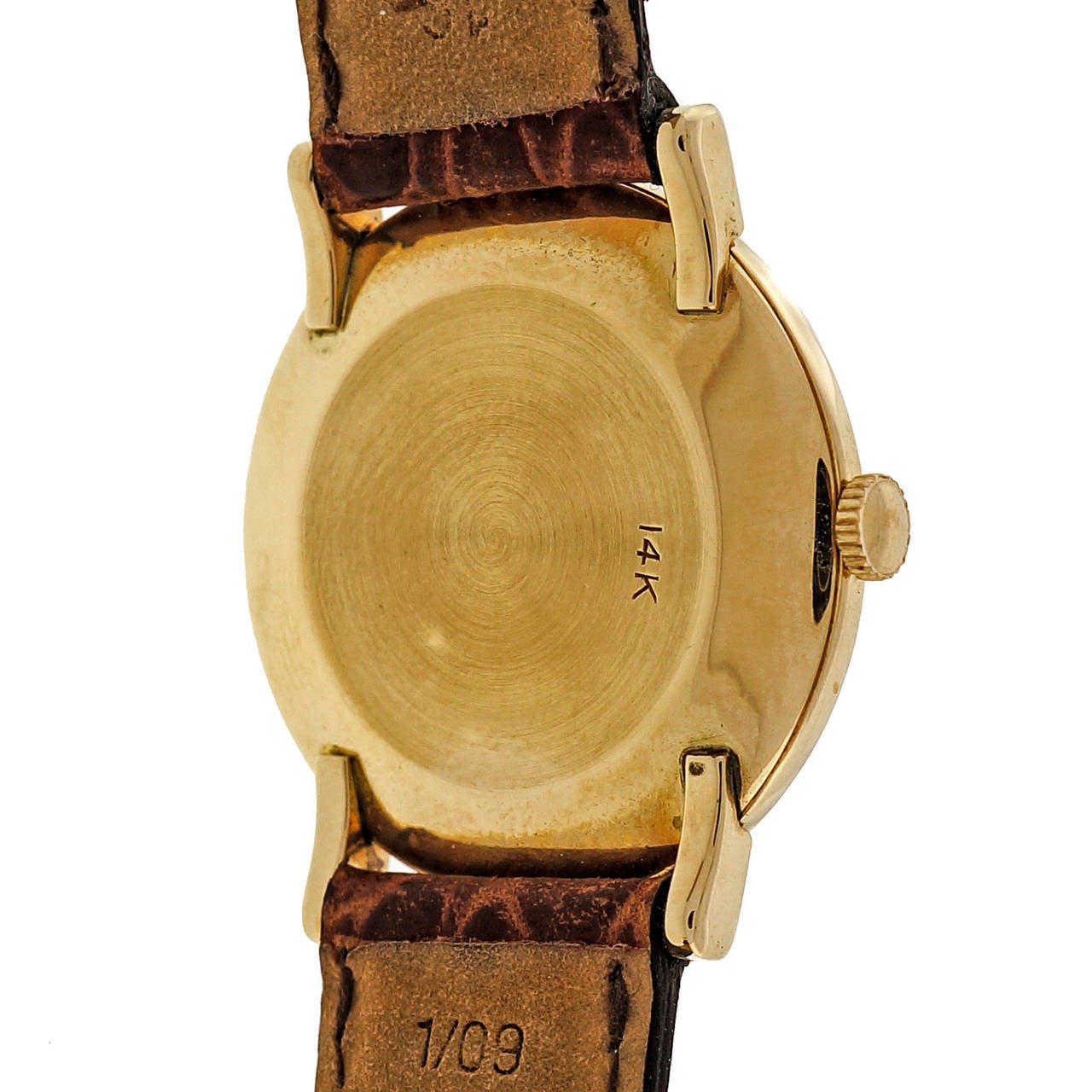 Women's LeCoultre Lady's Yellow Gold Wristwatch with Custom-Colored Dial circa 1950s For Sale