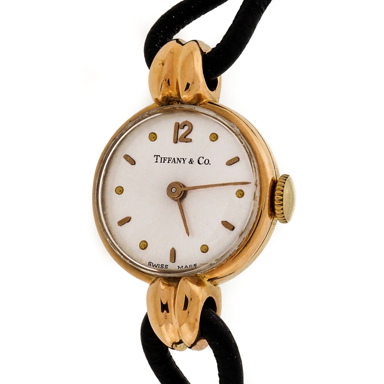 Universal Montre-bracelet pour femme en or rose vendue par Tiffany & Co vers les années 1940 Bon état - En vente à Stamford, CT