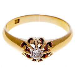Victorian Men's Diamond Rose Gold Ring