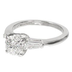 Old European Cut Diamond Platinum Engagement Ring 7