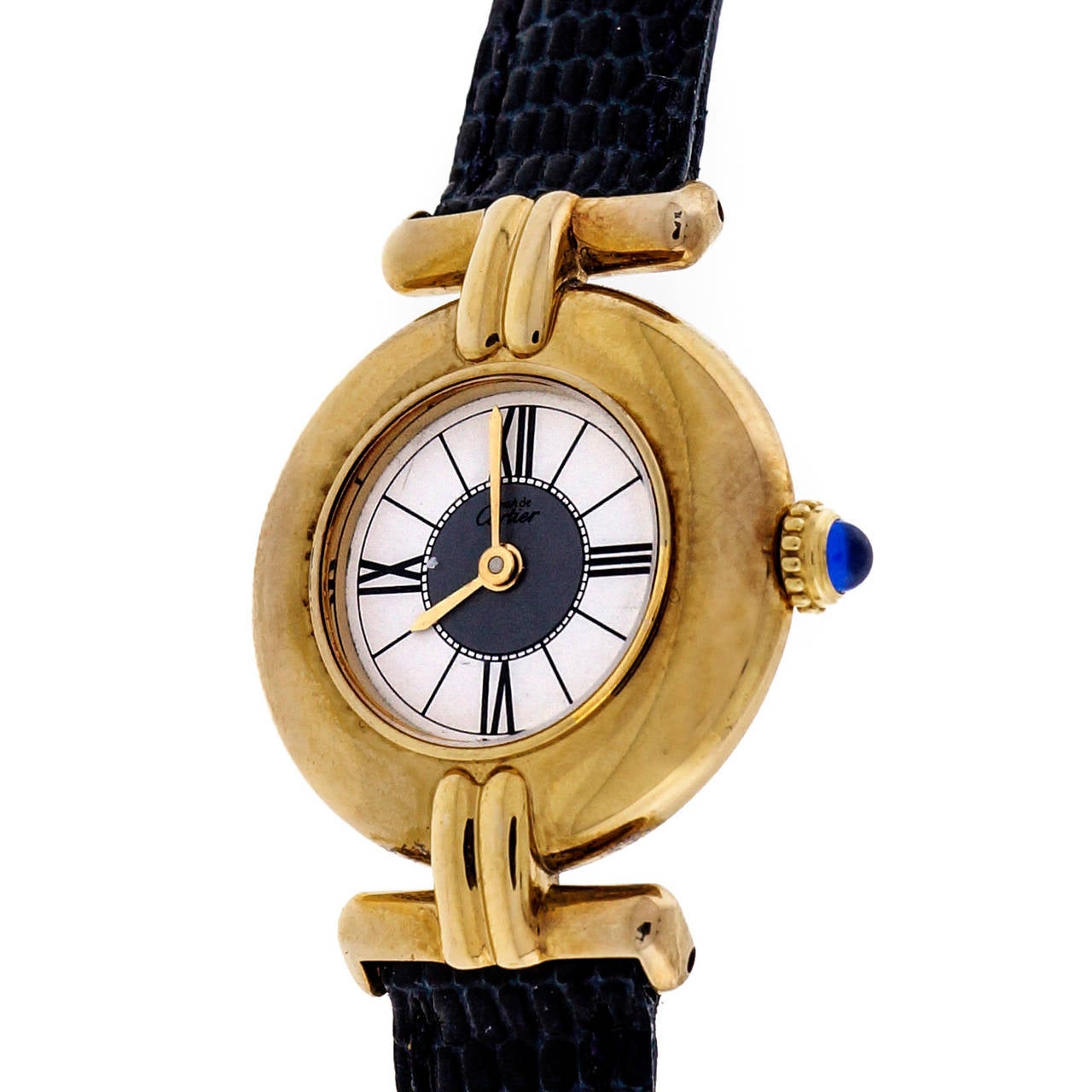 Cartier Lady's Gilt Silver Vermeil Wristwatch In Good Condition In Stamford, CT