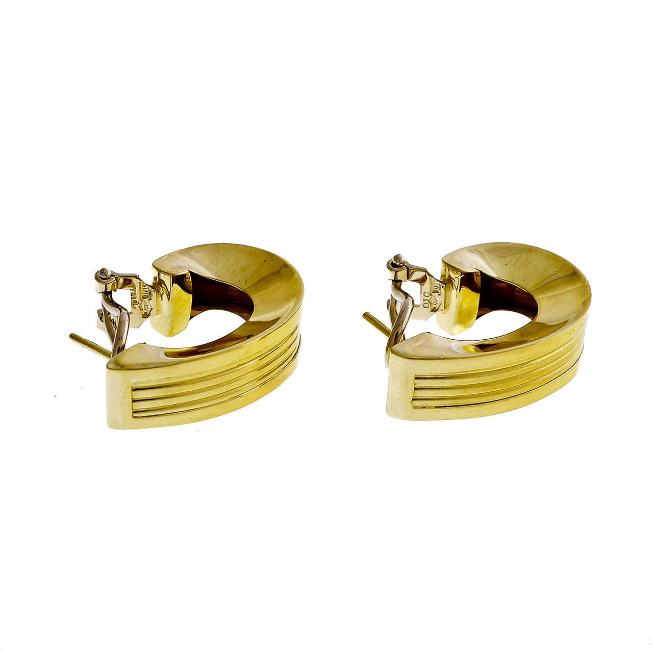 Women's Italian Yellow Gold Clip Post Earrings