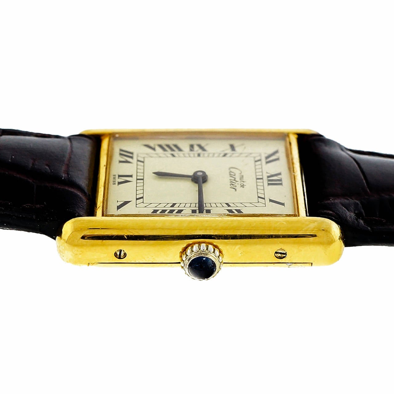 Cartier Gilt Silver Vermeil Must de Cartier Tank Wristwatch circa 1990s 1