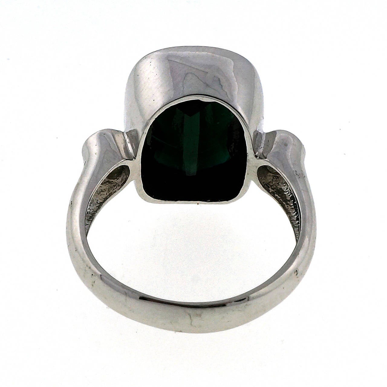 Green Tourmaline Diamond White Gold Ring 1