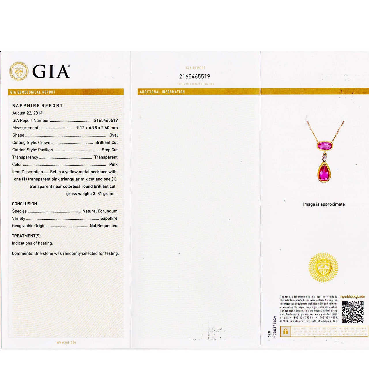 Pear Cut GIA Certified 4.85 Carat Pear Pink Sapphire Diamond Rose Gold Pendant Necklace For Sale