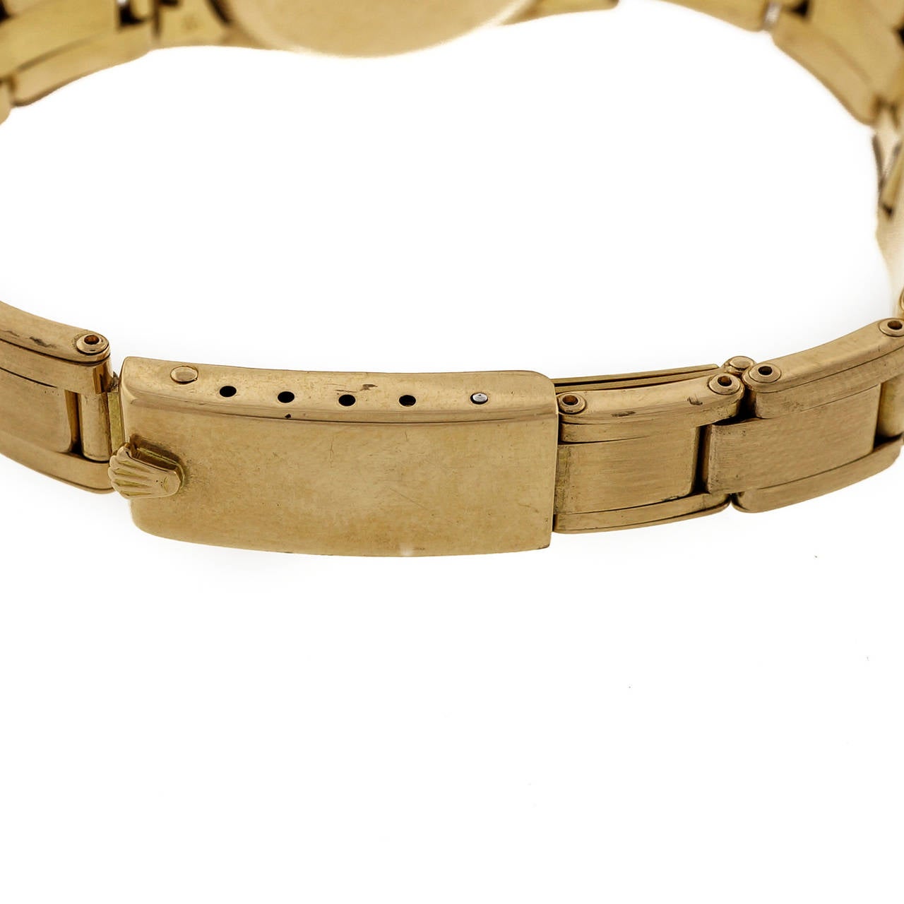 Women's Tiffany & Co. Rolex Lady's Yellow Gold Ice Blue Dial Wristwatch Ref 6719