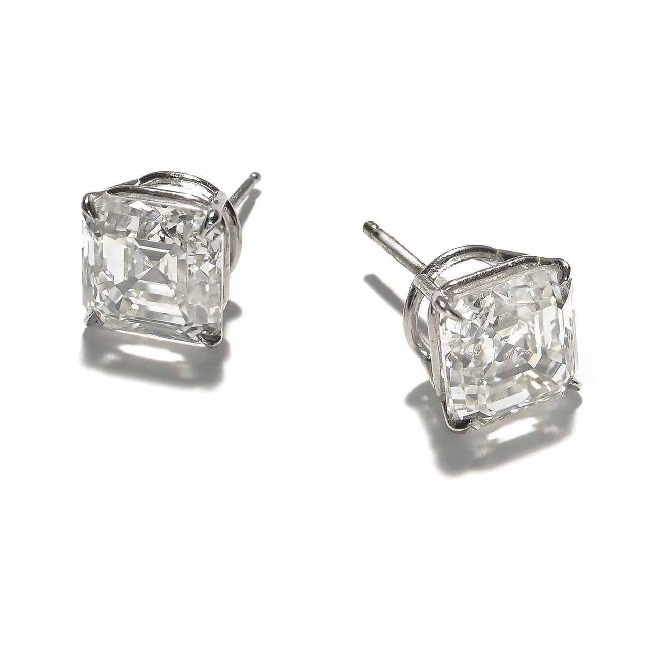 asscher diamond stud earrings